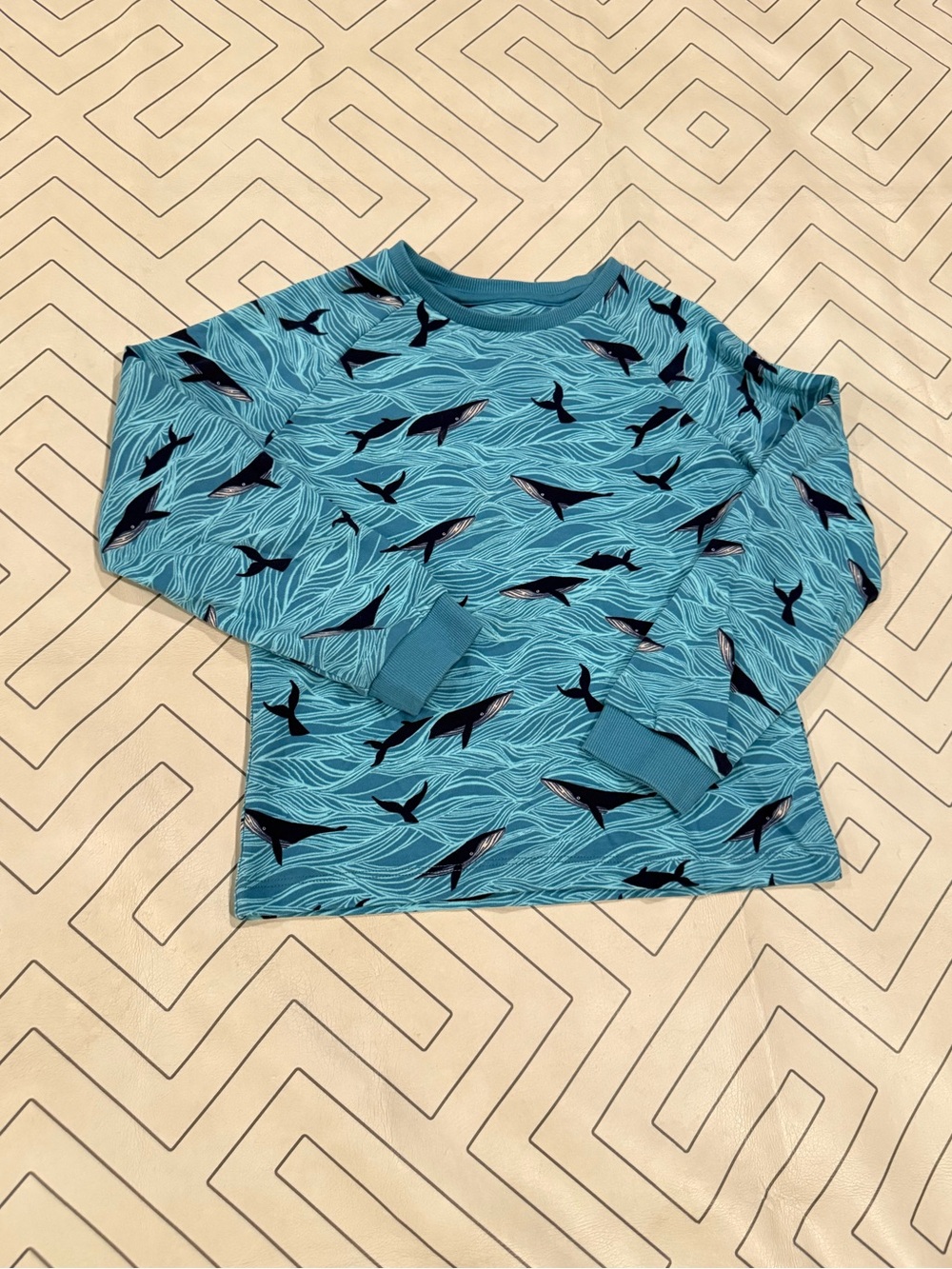 John Lewis Blue Whale-Print Sweater Top